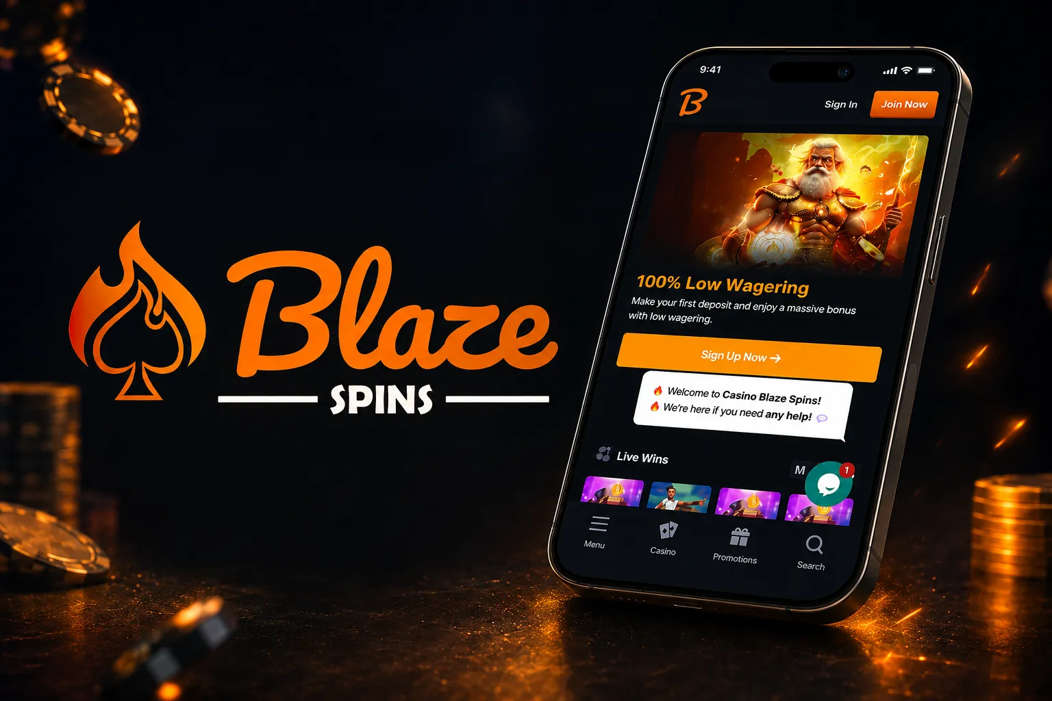 BlazeSpins Casino App Screenshot